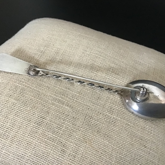 Sterling Silver Vintage Spoon Brooch Pin - Picture 10 of 15